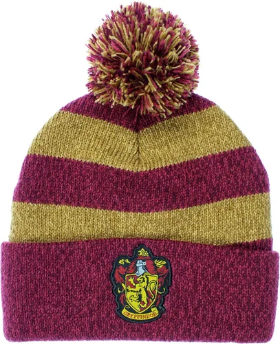 Vista 3 de Harry Potter Hogwarts Houses - Juego de bufanda de punto y gorro con pompón Gryffindor