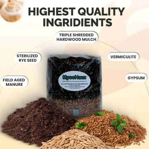 Vista 4 de MycoHaus Kit de cultivo de hongos todo en uno con puertos de inyección Bolsas de cultivo de interior para hongos Suministros de cultivo