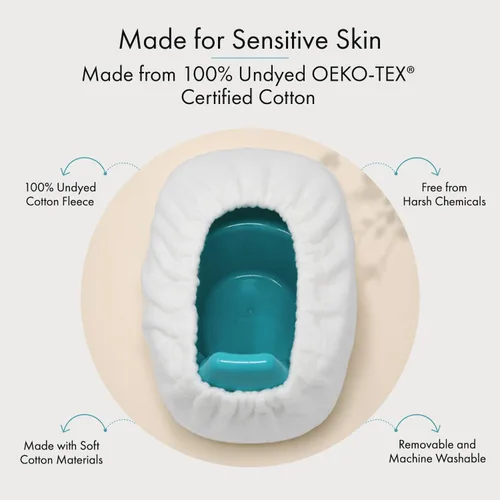 Vista 6 de Potty Cozy for Mini Orinal - Funda de asiento de forro polar de algodón 100% sin teñir, cojín suave y cálido para orinal de bebé, certificado Oeko