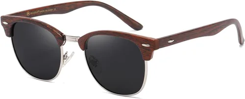 Vista 153 de AEVOGUE Gafas de sol polarizadas para mujeres y hombres semi marco retro gafas de sol AE0369