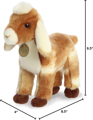 Vista 6 de Aurora® - Adorable cabrito nubio de peluche Miyoni®, detalle realista, compañía entrañable, marrón, 11 pulgadas