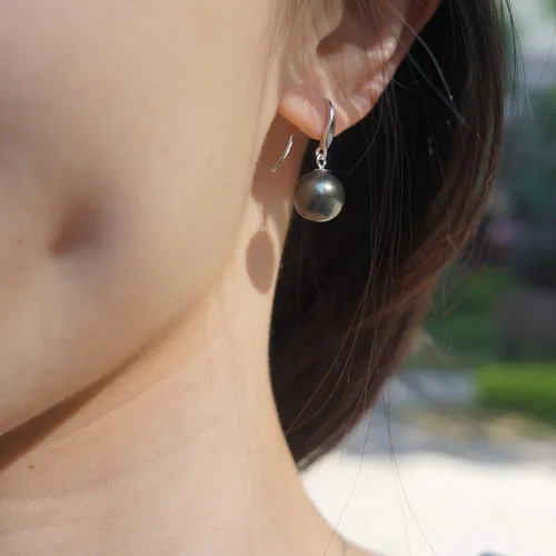 Vista 2 de Jiamiaoi Aretes colgantes de perlas de plata de ley 925 para mujer de 8 a 0.394 in