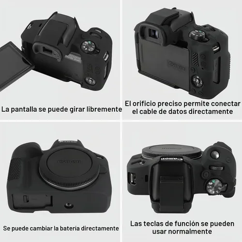Vista 4 de RAIALL Funda para cámara Canon EOS R50, funda protectora de silicona suave para cámara Canon EOS R50 EOSR50 Vlogging, ligera EOS R50 funda