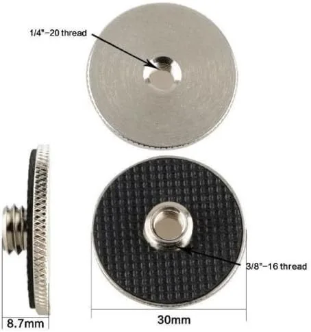 Vista 2 de CAMVATE Adaptador de tornillo hembra de 1/4 a 3/8 pulgadas macho para trípode monopie QR placa