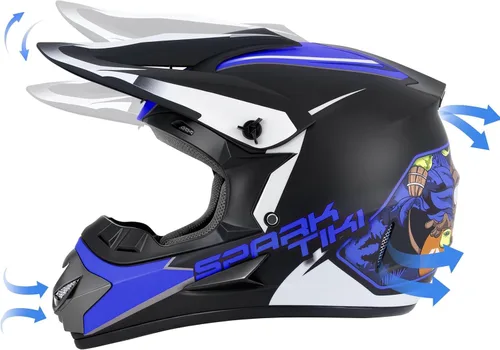 Vista 7 de Casco de motocross juvenil, casco de motocicleta ATV, cascos de motocross para exteriores, aprobado por DOT, cascos todoterreno con guantes, gafas