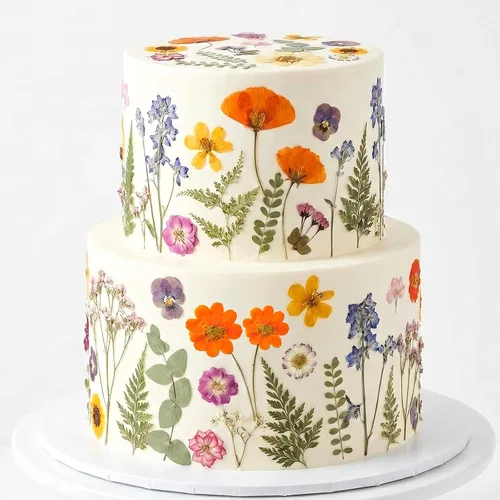 Vista 11 de Decoraciones para tartas de otoño, flores prensadas, hojas de arce