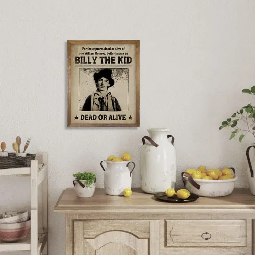 Vista 5 de Póster de Billy el Niño - Viejo Póster Se Busca del Oeste - Carteles Se Busca - Imagen de Salón del Oeste - Divertidos Pósteres Se Busca Vintage
