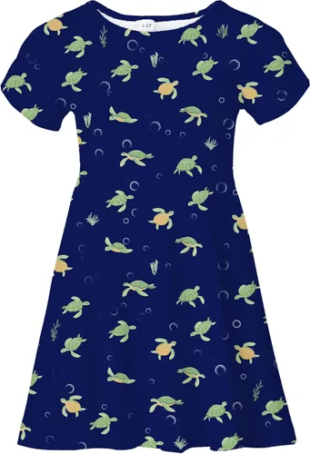 Vista 13 de Vestidos para niñas con estampado lindo, de manga corta, vestidos casuales de verano para niñas de 4 a 10 años