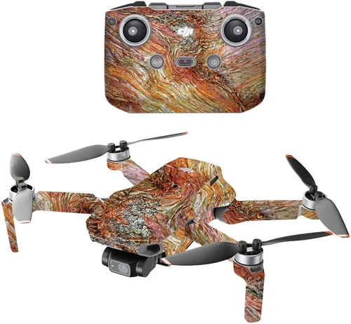 Vista 11 de MightySkins - Compatible con DJI Mini 2 Dron portátil – Madera negra Funda protectora de vinilo duradera y única Fácil de aplicar, quitar
