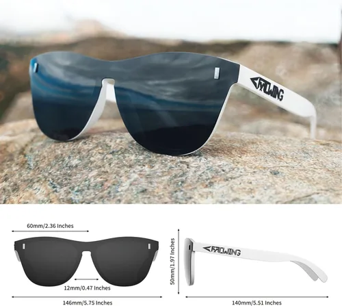 Vista 42 de ROCKNIGHT HD Polarized UV400 Protection Anti Glare Sunglasses TR90 Frame Lightweight Beach Driving