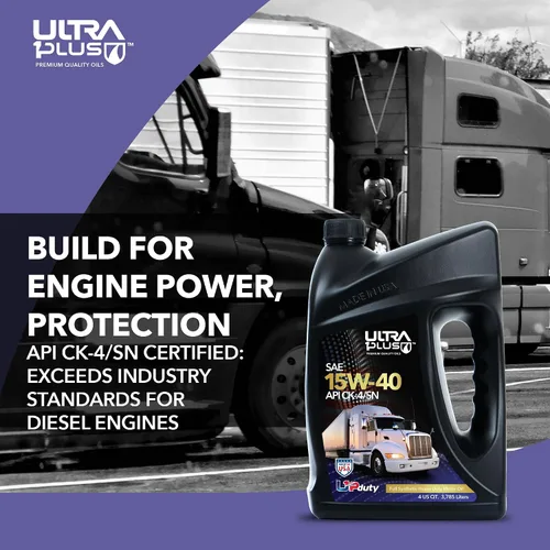 Vista 4 de SAE 15W-40 Aceite de motor diésel totalmente sintético de servicio pesado - Aceite de motor 15W 40 API CK-4/SN (1 galón) Delivers superior wear