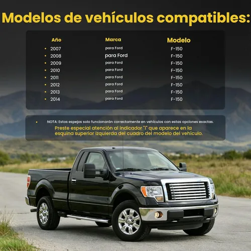 Vista 3 de OCPTY Par de espejos de remolque para camioneta de repuesto para Ford