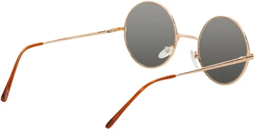 Vista 4 de Gravity Shades Gafas de sol de estilo circular dorado 1811in con montura negra Oro