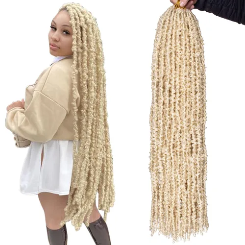 Vista 37 de ZRQ Butterfly Locs Cabello de Ganchillo Corto 6 Paquetes Negro Cabello Bob de Ganchillo 8 Pulgadas Locs Sintéticos Desordenados Desgastados Trenzas