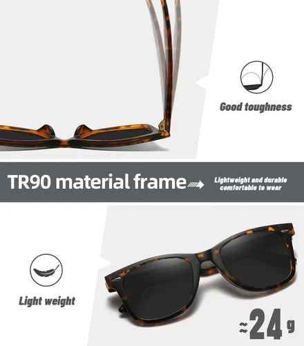 Vista 103 de MEETSUN Polarized Sunglasses for Women Men Classic Retro Square Frame Driving Sun Glasses UV Protection