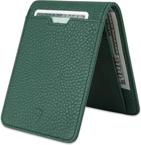 Vista 11 de Vaultskin MANHATTAN - Billetera de piel con bloqueo RFID para hombre, diseño fino, plegable, con ranuras para tarjetas, bolsillo frontal, contiene 9