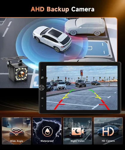 Vista 4 de MAHVEC Estéreo de automóvil de 10.4 pulgadas con CarPlay Android Auto, radio de pantalla táctil de rotación HD con Bluetooth, USB, Mirror Link, SWC