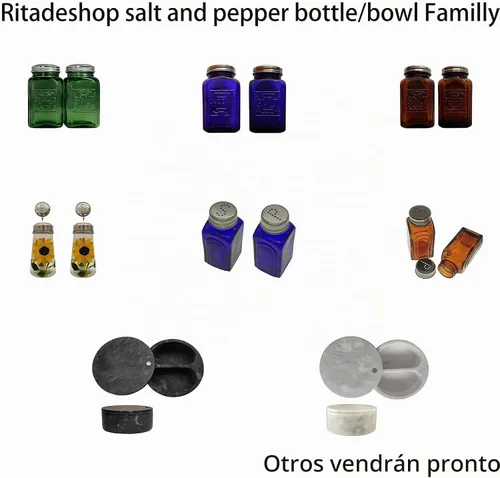 Vista 7 de Ritadeshop Salero y pimentero de cristal estilo depresión (ámbar)