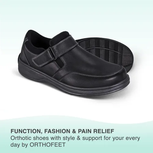 Vista 6 de Orthofeet Zapatos casuales ortopédicos de cuero del zodiaco para hombre