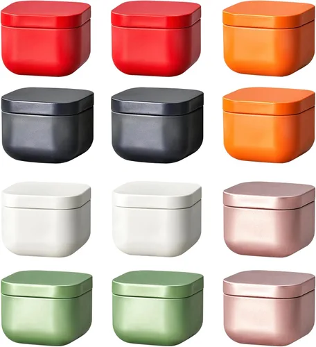 Vista 7 de TooGet Latas para velas, 12 botes de lata de té, mini tarros vacíos
