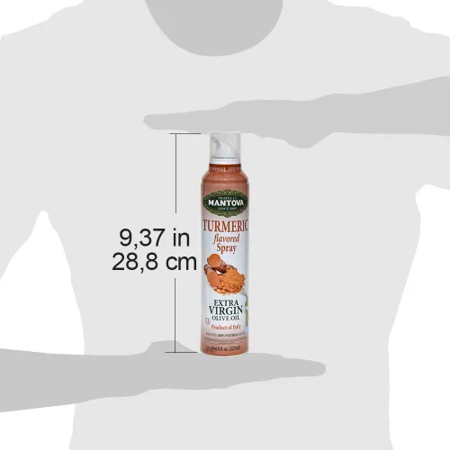 Vista 6 de Mantova Spray de Aceite de Oliva Virgen Extra con Sabor a Cúrcuma, spray de cocina saludable para el corazón perfecto para ensaladas, salsas