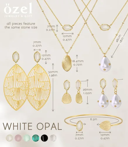 Vista 71 de OZEL - Pulseras para mujer, chapados en oro real de 18 quilates, pulseras de oro de cristal colorido para regalos