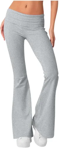 Vista 2 de Rikbuig Leggings acampanados Y2K de algodón de tiro bajo para mujer, pantalones de yoga, pantalones de yoga acampanados, pantalones de pierna ancha