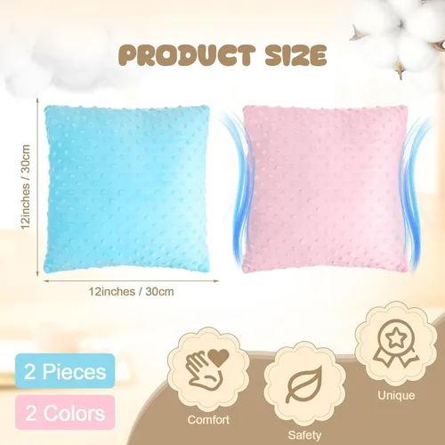 Vista 2 de Kigley Paquete de 2 Almohadas Vibratorias Sensoriales para Niños y Adultos Activadas por Presión 12 x 12 Masaje con Protuberancias de Estimulación
