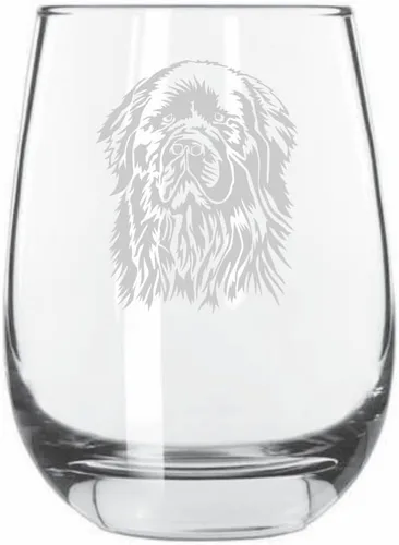 Vista 272 de Shar Pei (chino) - Vaso de vino sin tallo grabado para perro, 15.25 onzas