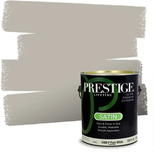 Vista 128 de PRESTIGE Pinturas Pintura Exterior e Imprimación en Uno, 1 Galón, Mate, Combinación Comparable de Sherwin Williams* Black Magic* SW6991-PCM