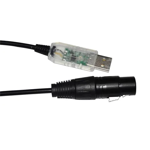 Vista 5 de RS485 DMX512 TO USB XLR 3PIN 3P DMX FEMALE CONTROLLER KABLE(1m,Color A)