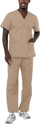 Vista 26 de Adar Uniforms Conjunto de ropa médica unisex universal - Juego de ropa médica unisex con cordón Negro