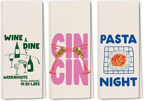 Vista 10 de Juego de 2 toallas de cocina italianas, decoración de cocina italiana, toallas de bar para camarero de cocina, paños de cocina retro para toallas