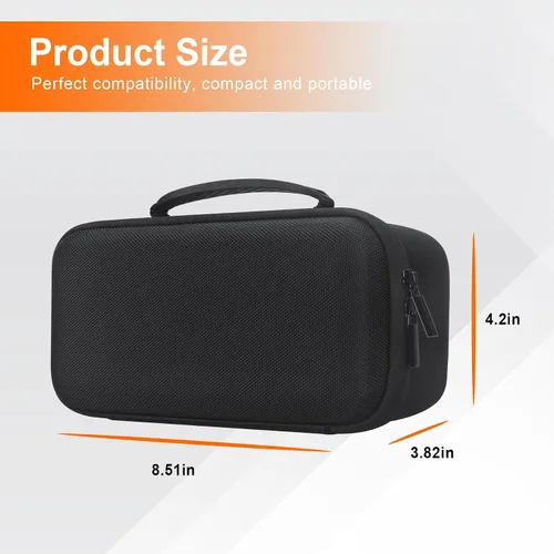 Vista 8 de Canboc Estuche rígido de transporte para altavoz GPS Bushnell Wingman View Golf, bolsillo de malla para cables de carga y accesorios, negro+naranja