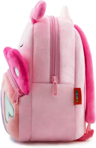 Vista 2 de Mochila con diseño de animales, animal de felpa, minibolsa de viaje para niño de 2-6 años, Rosado (Pink Butterfly)), B07SNTZL8P