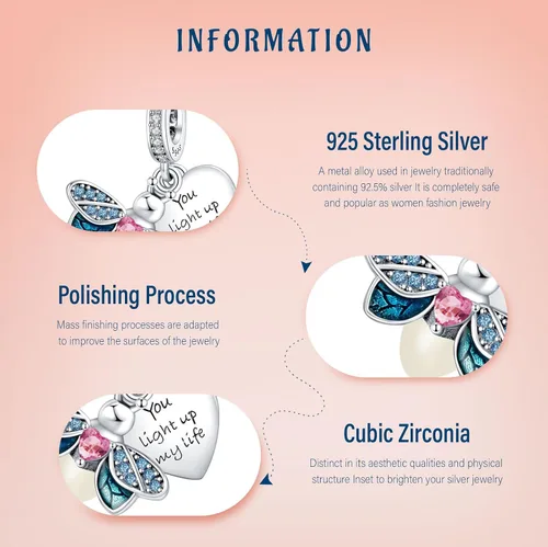 Vista 4 de Charms for Bracelets Family Friends Love Mom Baby Home Flower Dog 925 Sterling Silver Dangle Necklaces Gifts for Women Girls