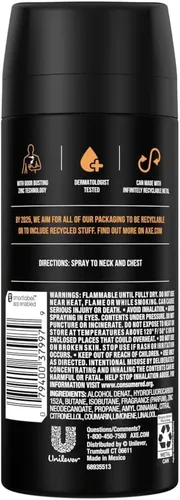 Vista 2 de AXE Spray corporal para hombre, tentación oscura, 4 onzas, paquete de 2