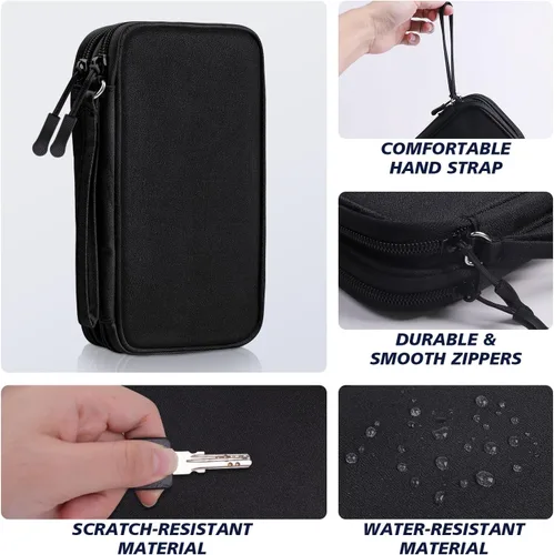 Vista 4 de Estuche organizador de artículos electrónicos, accesorios de viaje esenciales para hombres y mujeres, organizador de cables, bolsa de almacenamiento