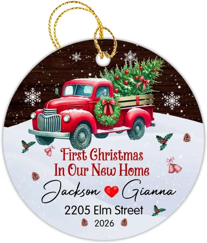 Vista 12 de Adorno personalizado para la primera Navidad en nuestro nuevo hogar, adorno de primera Navidad en el nuevo hogar, regalo de decoración