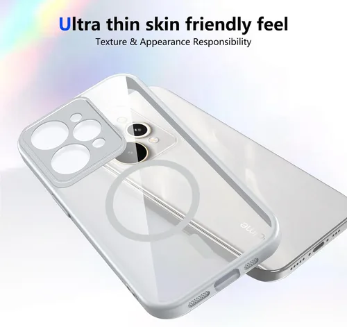 Vista 716 de Funda magnética transparente compatible con Xiaomi 17T, color negro 2 en 1 PC + TPU cubierta de teléfono a prueba de golpes, carcasa protectora