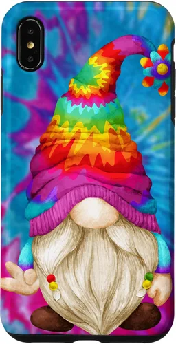 Vista 11 de Funda de gnomo de signo de paz para mujer, diseño de gnomo hippie de teñido anudado para iPhone 16