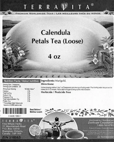 Vista 2 de Té de pétalos de caléndula (suelto) (4 oz, ZIN: 510563)
