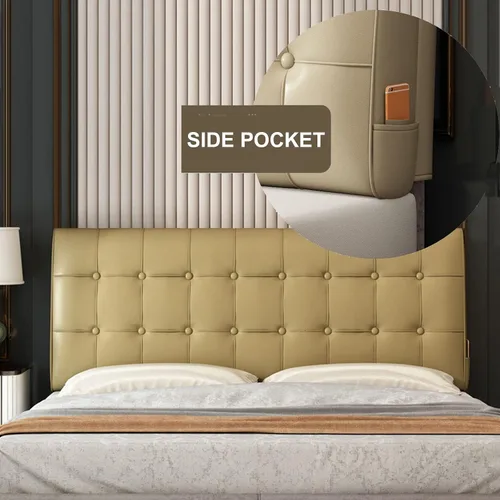 Vista 5 de Almohada de cuña tamaño matrimonial, cojín de cabecero suave, grande, respaldo de cama, almohada de lectura, funda de cabecera extraíble para litera