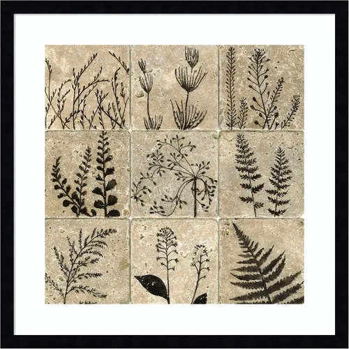 Vista 6 de Amanti Art Lienzo decorativo para pared, diseño de silueta I de azulejos de piedra de 24 x 24 pulgadas, por Megan Meagher, arte de pared de flores