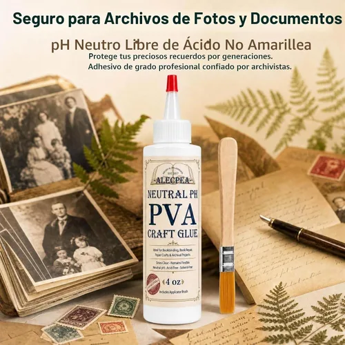 Vista 3 de ALECPEA Pegamento PVA 4 oz para manualidades y proyectos de papel