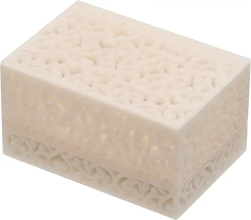 Vista 5 de Caja hueca de terciopelo para anillos de pareja, doble anillo, regalo de compromiso (beige)