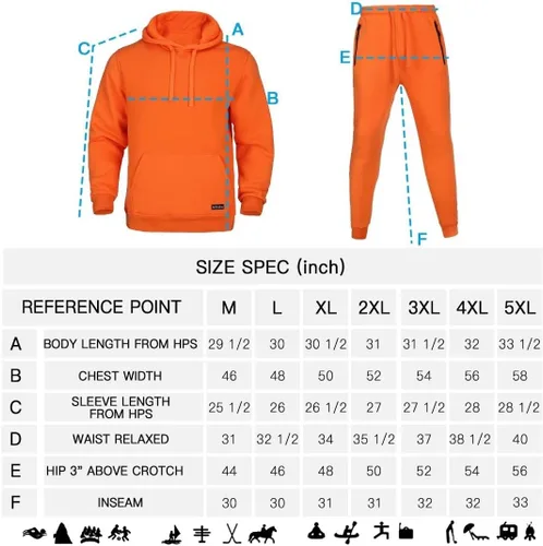 Vista 6 de AKsit Conjunto deportivo de 2 piezas con capucha para hombre, conjunto deportivo de moda