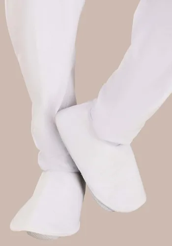 Vista 6 de Disfraz de gato blanco para niños overol con cola, tocado, fundas para zapatos y guantes