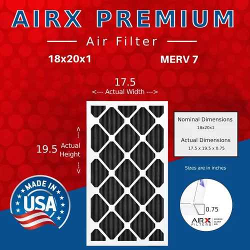 Vista 2 de AIRx Filters WICKED CLEAN AIR - Filtro de aire de carbono de 18 x 20 x 1, MERV 7, eliminador de olores, paquete de 6 compatibles con aire