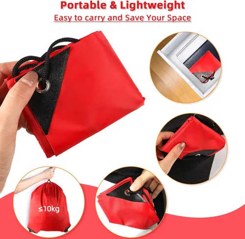 Vista 5 de GoodtoU Mochila con cordón Bolsas de cincha Bolsas de cordón Bolso de deporte de cuerda de nylon a granel, Rojo, Deportes